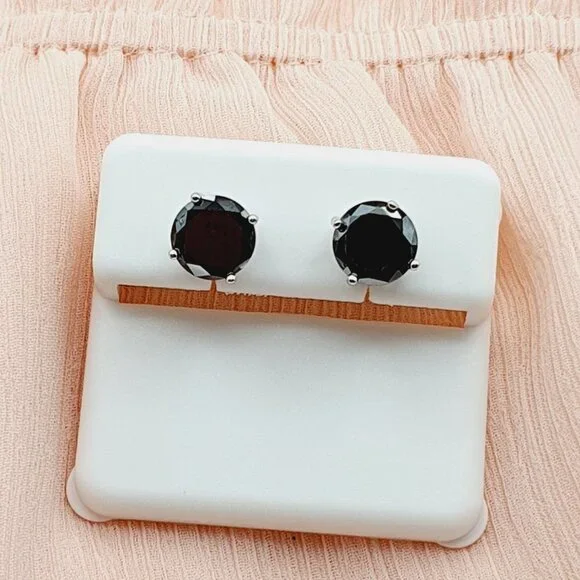 8MM S925 Sterling Silver CZ Stud Earrings for Women/Girl, US19251026